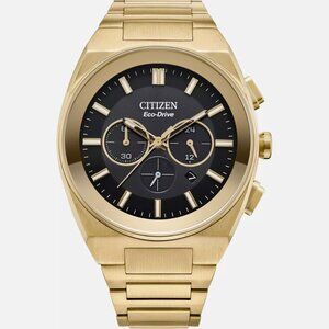 Citizen 43mm Gold Eco Drive Watch New